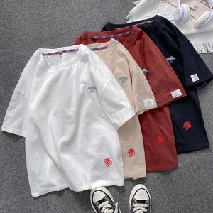 Men's T-Shirts 2021 Summer Korean INS Tide Brand Casual T-Shirt Comfortable Loose Hong Kong Style All-Match