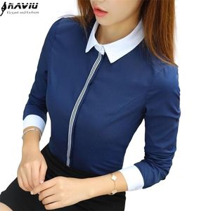 Neue Mode Frauen Baumwolle Hemd Frühling Formale Elegante Bluse Büro Damen Arbeitskleidung Plus Größe Tops 210323