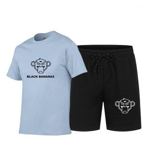 Mäns Tracksuits Black Banana Short-Sleeved T-shirt Sommarvatten Märke 2021 Lös trendkläder En stilig