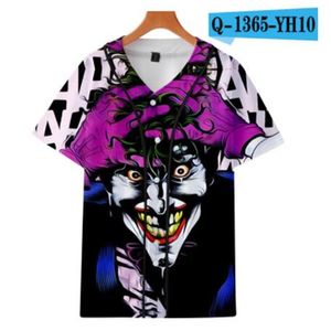 Homem Verão Baseball Jersey Botões T-shirts 3D Impresso Streetwear Tees Camisetas Roupas de Hip Hop Boa Qualidade 091