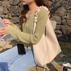 Akşam Çanta S.ikrr Büyük Omuz Çantası Tasarımcı Pileli Çanta Kadınlar için Moda Trend 2021 Marka Shopper Kore Kompozit Tote