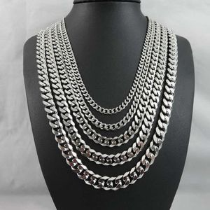 Neck Chain for Men Stainless Steel Curb Cuban Link Chains on the Neck Chains Gold Necklaces Men Punk Gifts for Chain Necklace Q0809