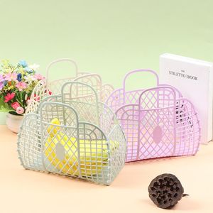 Storage Baskets Bathroom Laundry Basket Small Foldable Mesh Portable Plastic Organizers For Household Clothes