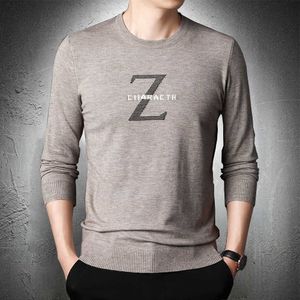 Kaszmirowy sweter Mężczyźni Koreański Moda Slim Fit Dzianiny sweter Swetry Solid Color Mężczyźni Sweter Wełny Jesień Z Długim Rękawem Koszule Y0907