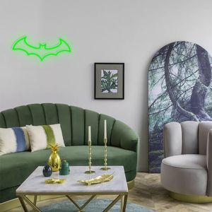 Sinal de morcego sala de jogos menino quarto decoração de parede halloween aumentar a atmosfera luz 12 v super brilhante