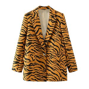 BlsQR Moda Kobiety Leopard Drukuj Blazers Ladies Kurtki Kartuarni Slim Girl Work Nosić 210430