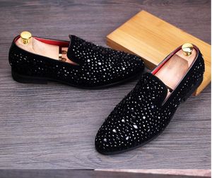 Casual Multi-Colored Glitter Sequin Loafers Mens Dress Shoes Men Flats Shoes Luxury Fashion Brand Chaussures De Mariage D1