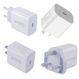 USB C Wall Charger 20W PD Adapter plug Fast Charging Power Delivery Type-c Chargers Block Plugs US UK EU AU