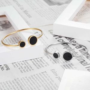 Moda Kobiety Mężczyźni Kolor Złoty Drut Stal Titanium Biały Czarny Czerwony Niebieski Podwójny Okrągły Kroplówka Bransoletki Bangle Biżuteria Q0717