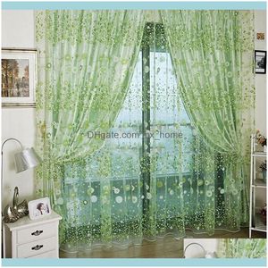 Cortina deco el suprimentos gardencurtain drapes impressão floral voile janela cortinas para sala de estar porta tulle painel de drape vestiários dom