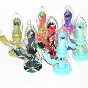 hookahs Silicon Bong Tobacco Pipes Smoking eye-shape Shape Silicone Bongs Hand Pipe Portable Unbreakable Spoon With Glass Bowl