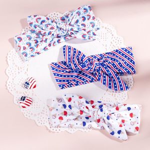 Wholesale star knots resale online - Hair Accessories Cm Girls Top Knot Headband Star Prints Knotbow Kids Girl s th Of July Headband