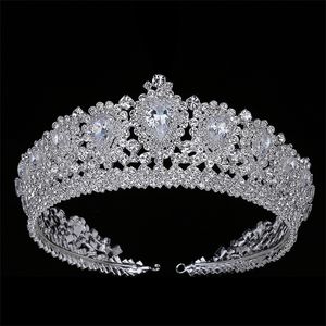 Hadiyana Bling Wedding Crown Diadem Tiara With Zirconia Crystal Elegant Woman Tiaras and Crowns For Pageant Party BC3232 220216