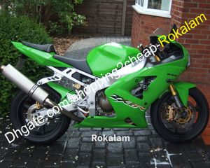 Dla Kawasaki Green Fairings Ninja ZX6R 03 04 ZX 6R 636 ZX-6R Motorbike Kit Wallmarket Parts 2003 2004 (formowanie wtryskowe)