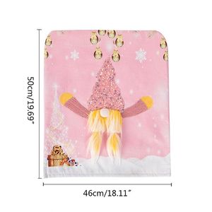 Wholesale sequin chair resale online - Chair Covers LF Christmas Sequins Faceless Gnome LED Light Up Pink Cartoon Back Slipcover For Dining Party Decor