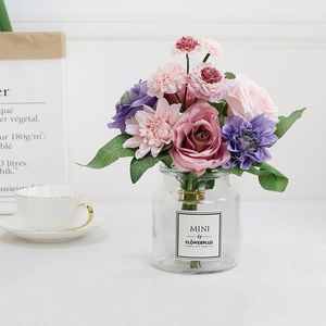 結婚式の家の装飾のためのシルクの花のローズの人工​​的なブーケのための絹の花の装飾