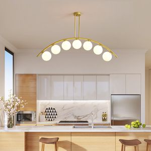 Luxury Copper pendant lamps Glass Ball Nordic Chandelier For Dinning Room Design Hanging Lamp Bedroom Kitchen LED Light Fixture