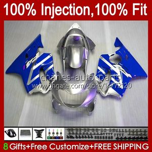 100% FIT OEM Łamyki dla Hondy CBR 600F4 600FS 600 F4 Silver Blue FS CC 99-00 Body 54NO.208 600CC CBR600 F4 CBR600F4 99 00 CBR600FS 1999 2000 Wtryskiwanie Formy Nadwozie