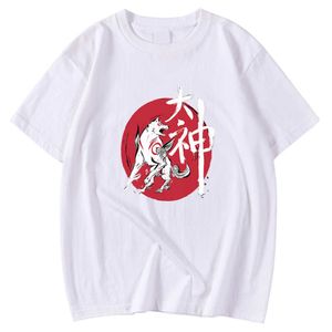 Oversized S-Xxxl Men's Tee Shirt Regular Sleeve T-Shirts Great God A White Wolf Printing Clothing Breathable Soft Tee Shirts Man Y0809