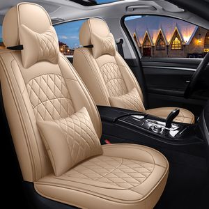 Auto Leather Car Seat Cover Faux Leatherette Automotive Vehicle Cushion Cover för bilar SUV Pick-Up Truck Universal Fit Set