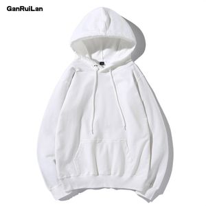 Hoodies män sweatshirts mode våren höst solid vit färg hip hop streetwear hoody mans kläder b0715 210518