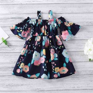 Sommer dünnes Kleid Sling Blumendruck für Mädchen Kleidung Kinder Kleidung Mädchen 210528