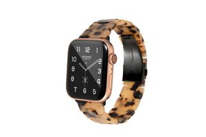 Fashion Tortoise Shell Resin Wrist Sport Band Strap Bracelet For Apple Watch Series 1 2 3 4 5 6 7 SE iWatch 42mm 44mm
