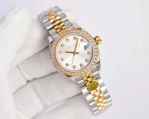 À prova d'água de alta qualidade moda feminina relógio 31mm data rosa ouro pulseira de aço inoxidável relógios su mecânico automático senhoras vestido caixas de relógio de pulso bolsa