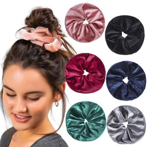 Solido grande velluto Scrunchie coda di cavallo Fasce elastiche per capelli per donne Ragazze Copricapo Fiocco per capelli Accessori per capelli