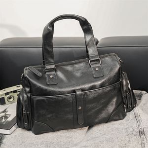 Valigetta a tracolla da donna di design Borsa di design in pelle nera Borsa per laptop da lavoro Borse a tracolla Totes Bagagli da uomo