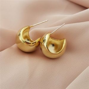 Zwięzły Luksusowy 18 K Pozłacane okrągłe kulkowe kolczyki Temperament Kobiety Marka Design Moda Wykwintne S925 Srebrne Earrings