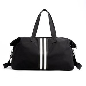 Duffel Bags Women Waterproof Travel Ladies Striped Handbag Large Nylon Luggage Bag Foldable Duffle Weekend Fitness