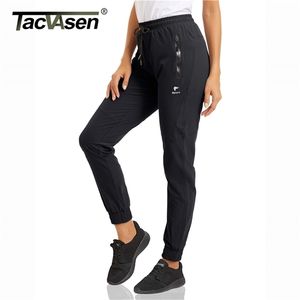 Tacvasen Mulheres Calças Longas Rápidas Calças Longas Carga Lady Multi-Zipper Bolsos Câmbias Sweatpants Caminhadas Pesca Academia Calças Trabalhos 210915