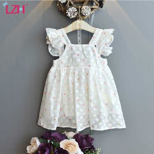 LZH 2021 Lato Szyfonowe Dziewczynek Dress Dots Children Księżniczka Dresja Moda Suzyder Spódnica Dla Dziewczyn Nowe Bawełniane ubrania Kid Q0716