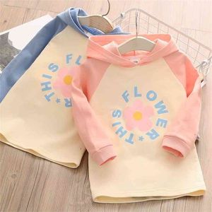 Baby Hooded Shirt Vår Höst Barnkläder Toddler Kids Casual Hoodies Cute Letter Princess Sweatshirt för Girls 210701