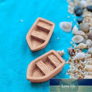 2PC/Set Retro Figurines Wood Boat Model Figure Toys Resin Craft Micro Garden Decoration Ornaments Terrariums Miniature