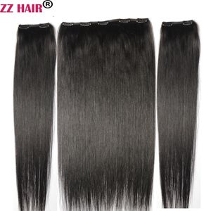 16"-28" 100g Three Piece Set100% Brazilian Remy Clip-in Human Hair Extensions 9 Clips Natural Straight