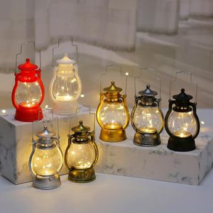 Christmas Decorations Retro Simulation Kerosene Lamp LED Electronic Pony Light Creative Candle Night Home Vintage Cafe Bar Decor