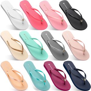 2021 summer flip flops women flat with seaside Glazed Blue beach slippers non-slip Sand gray gold white foreign trade ten