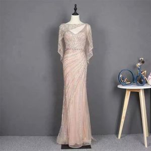 L020 new high end heavy industry evening dress handmade beaded luxury dinner annual meeting host performance auto show temperament was thin long skirt