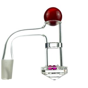 JEMQ Fully Weld Kaleidoscope Terp Slurper Quartz smoking Quartz Banger With Glass Marble Ruby Pearls