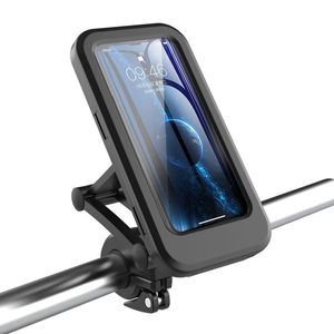 Waterproof Bike Phone Mount Foldable Motorcycle Handlebar Phone Holder with Touch-Screen 360° Rotation for iPhone 15 Pro Max Samsung Google Smartphones