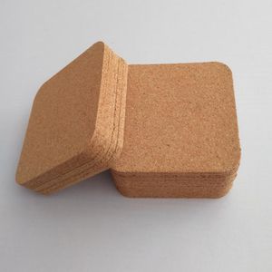 Classic Square Plain Cork Coasters Drink Wine Mats Cork Mats för Bröllop Favor Party Gift