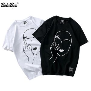 Bolubao Moda Marka Erkekler T-Shirt Hip Hop Erkekler T Gömlek Sokak Giyim Kısa Kollu Yaz Baskı Tee Gömlek Erkek Tops 210518