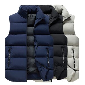 Marca engrossar inverno colete homens zipper casaco quente casaco sem mangas casual down colete portátil portátil tamanho 8xl 211110