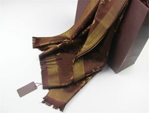 Hohe Qualität Frauen Herbst und Winter Komfortable Weiche Seidenwolle Schal Schal Goldgewinde Modeschal