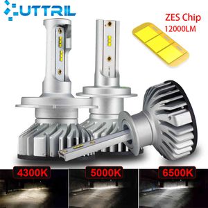 Uttril Canbus H4 H7 LED 4300K 5000K 6500K H1 H3 H8 H9 H11 9005 HB3 9006 HB4 Mini Car Headlight 60W 12000LM Auto Fog Light 12V