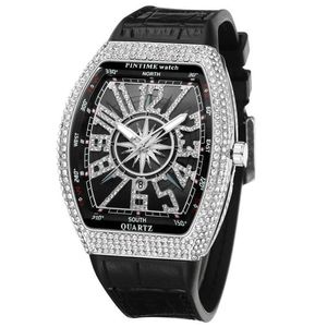 Big Dial Diamond Mens Zegarki Top Marka Luksusowy Złoty Kreatywny Zegarek Mężczyźni Zegar Wojskowy Hip Hop Reloj Hombre Relogio Montre Homme X0625
