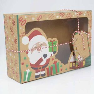 3pcs Mix Paper подарочные коробки большой размер для рождественских конфет с печеньем Candy Cookie Упаковка коробки с снеговиком Santa Claus