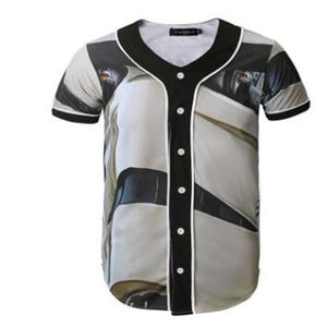 メンズ野球ジャージ3D TシャツプリントボタンシャツユニセックスサマーカジュアルアンダーハイトヒップホップTシャツ10代022